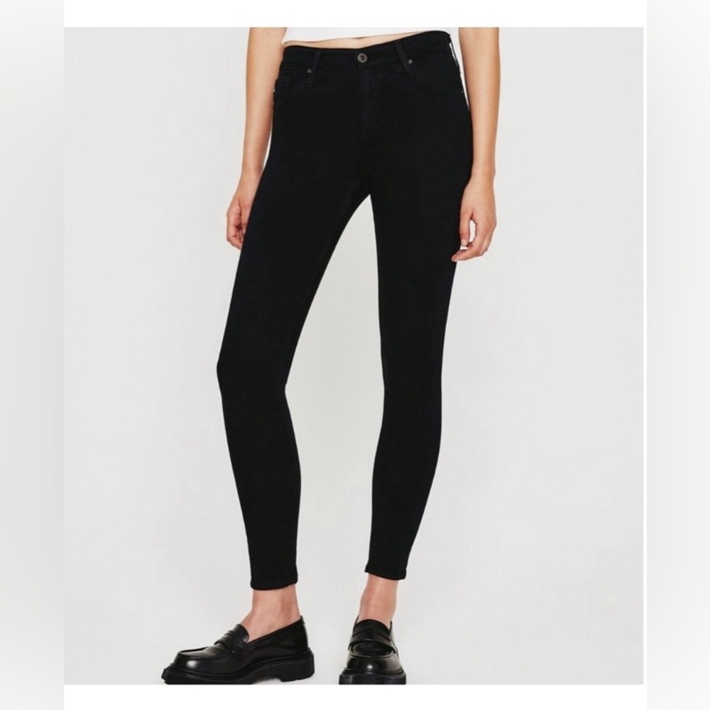 Ag Adriano Goldschmied Farrah ankle high rise skinny jeans black